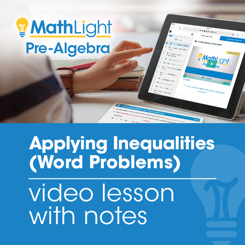 Preview of Applying Inequalities (Word Problems) Video Lesson