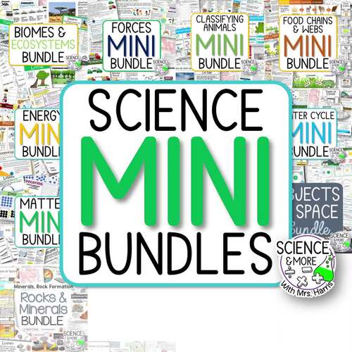 Science Curriculum Lessons Year Long (Matter, Energy, Space, Rocks ...