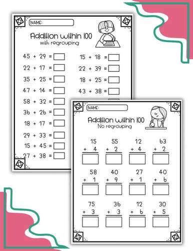 Mixed Addition and Subtraction to 100 | fact fluency within 100 - Bundle