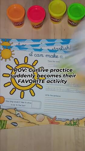 Summer Cursive Handwriting Practice | 2nd - 3rd Grade Cursive Writing ...