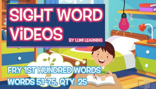 Preview of Fry 1st 100, Sight Word Videos #51-75: Teach Spelling, Meaning, Usage, & More