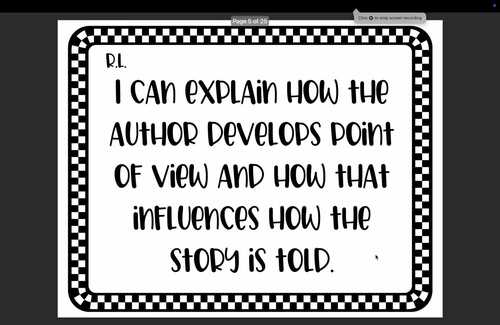 6th Grade ELA- I Can Statements (Checkered Print) PDF and Canva Link