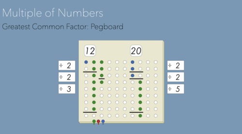 Preview of Montessori Greatest Common Factor: Pegboard Presentation