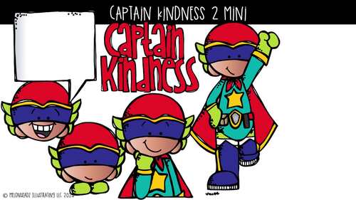 Captain Kindness 2 clip art, superhero MINI by Melonheadz Clipart