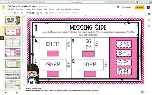 Math Centers BUNDLE for Fifth Grade GOOGLE Classroom Digital Resource