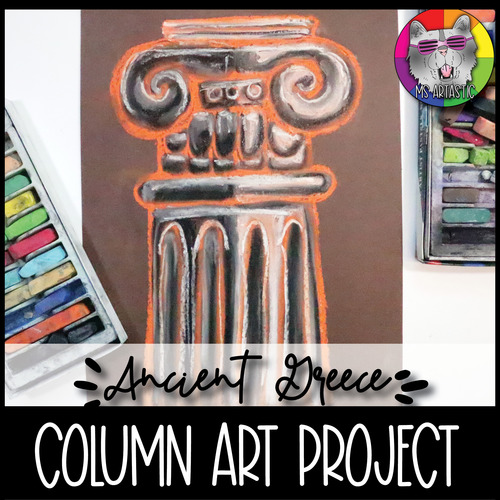 Preview of Ancient Greece Art Project, Ionic Column Art Lesson Activity for Elementary