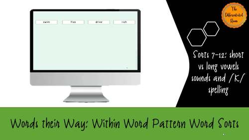Distance Learning: Digital Closed Word Sorts - CVC vs CVCe Pattern