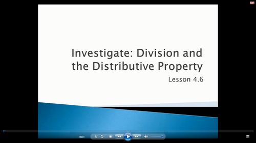 Preview of Division and the Distributive Property - (Video Lesson: Go Math 4.4.6)