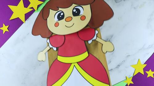 Princess Paper Bag Puppet Craft for Kids