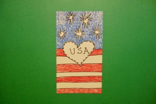 Preview of Let's Draw a Patriotic Banner (4th of July)