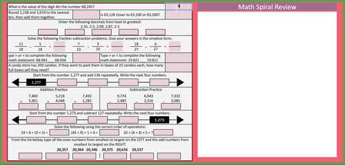 NO Prep - Math Spiral Review Bundle - Week 3 by Juliane Hodkinson