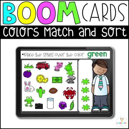 Boom Cards Colors Match or Sort Distance Learning by Kindergarten Rocks