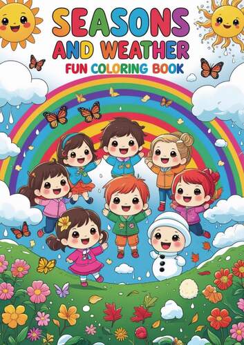Seasons and Weather Fun Coloring Book by Kids Mania | TPT