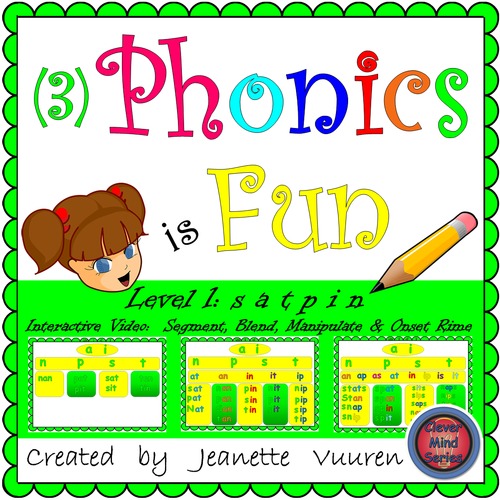 Preview of (1C) PHONICS IS FUN: Interactive Video s a t p i n: Distance Learning