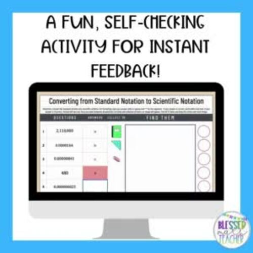 Standard Notation to Scientific Notation Digital Activity and Worksheet