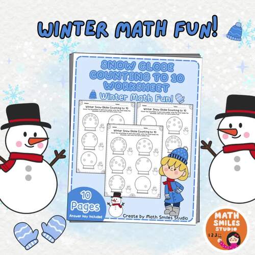 Snow Globe Counting to 10 | Count & Color Snowflakes | Winter Math ...