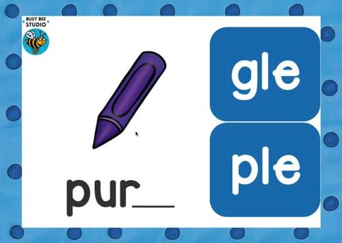 Words Ending in LE Boom Cards Final Stable Endings GLE PLE by Busy Bee ...