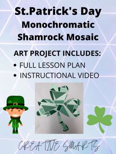 Preview of St.Patrick's Day monochromatic mosaic shamrock