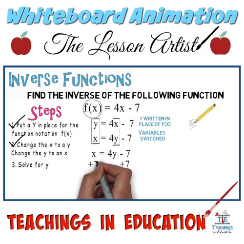 Preview of Inverse Functions #1: Whiteboard Animation