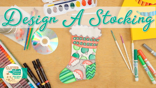 Preview of Christmas Stocking Art Project, Roll-A-Dice Game, & Art Sub Plan Idea