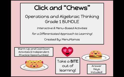Preview of Digital Math Centers: Click and "Chews" Grade 1 PREVIEW
