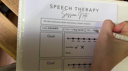 Speech Therapy Data Collection Sheet (editable) | TPT