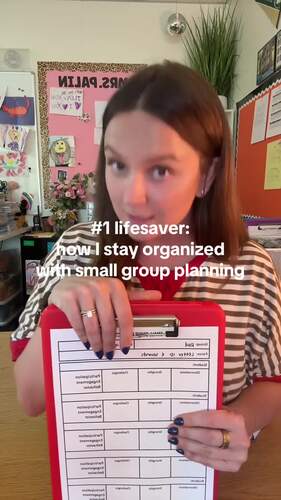 Small Group Data Tracking Log | Palin in Primary by Palin in Primary