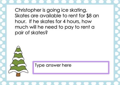 Winter Math Task Cards | DIGITAL | Math Centers Problem Solving