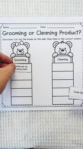 Grooming or Cleaning Product? – Cut and Paste Sorting Activity | TPT