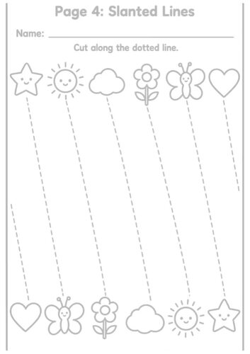 Scissor Skills Worksheets for Preschool & Pre-K - Cutting Practice ...