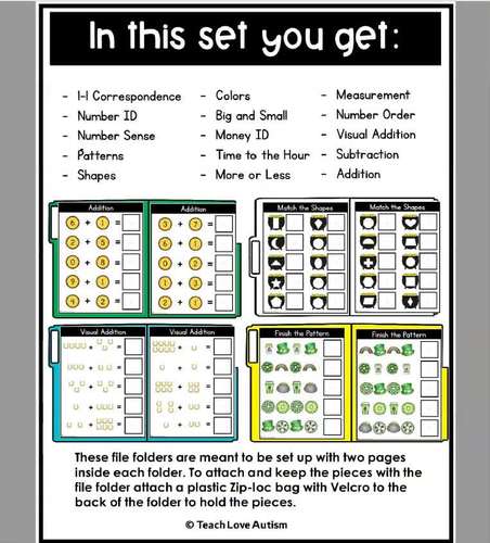 March Math Activities |  St. Patrick's Day File Folders for Kindergarten 1st 2nd