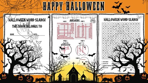 Halloween word search for kids by BDG creative kide | TPT
