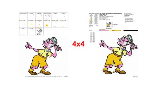 Old man detective explorer with magnifying glass embroidery designs ...