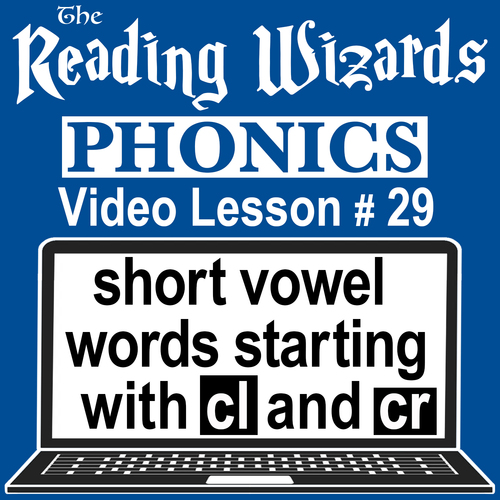 Preview of Phonics Video/Easel Lesson - Words Beginning With CL & CR - Reading Wizards #29