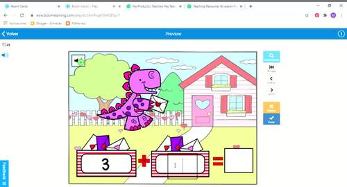 BOOM CARDS Valentine's Day: Games for ADDITION NUMBERS 1-10 Distance ...