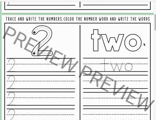 Tracing Numbers 1–10 | Handwriting, Coloring & Number Word Worksheets