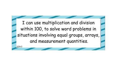 NYS Next Generation Learning Standards - I Can Statements - Grade 3 Math