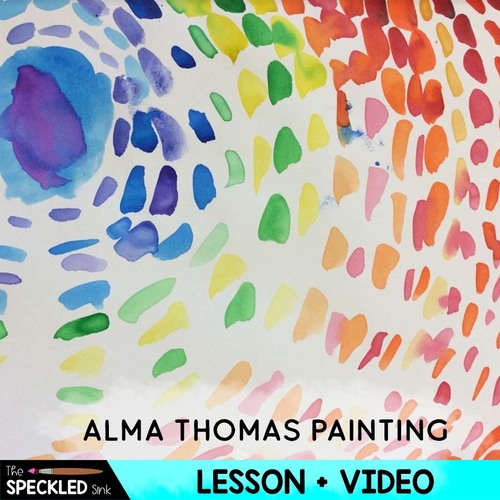 Preview of Elementary Art Lesson Plan. Abstract Painting inspired by Alma Thomas
