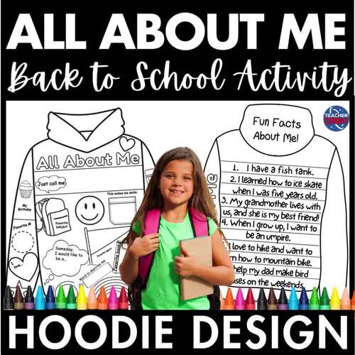 Design a Hoodie All About Me First Week Back to School Art Writing ...