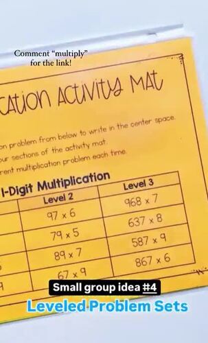 Multi-Digit Multiplication Math Mat with Editable Version - Small Group Activity