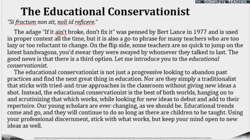 Preview of COMPLETE TEACHER Lesson 55 - The Educational Conservationist