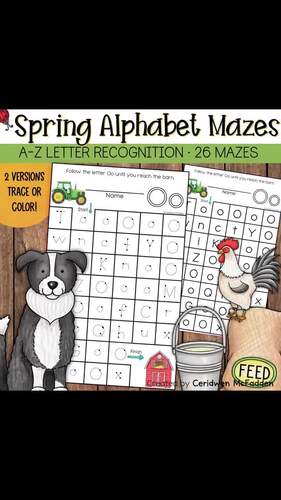 Spring Math & Literacy Centers Bundle | Alphabet Games Spring Math Worksheets