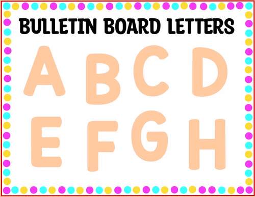 Minimalist Peach Color Bulletin Board Letters, Editable Large Alphabet ...