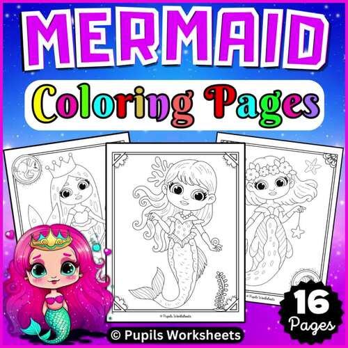 Pretty Mermaids Coloring Pages - Magical Colorful Mermaid Coloring Pages