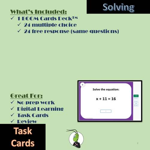 Solving One Step Equations Algebra 1 Boom Digital Task Cards | TPT