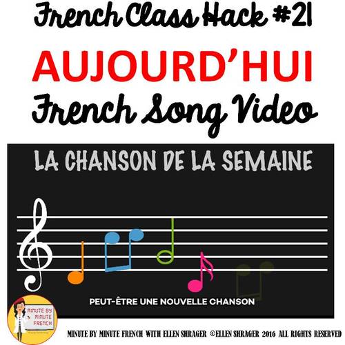 Preview of 21 French Class Transition Video "Today I Learned" for CI TCI TPRS and 90% TL