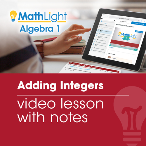 Preview of Adding Integers Review Video Lesson w/Guided Notes