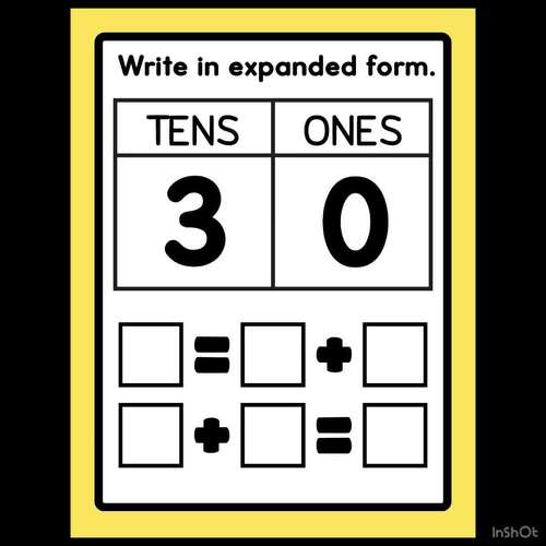 Expanded Form Math Mats | Hundreds, Tens & Ones | 2-Digit Numbers Task Cards