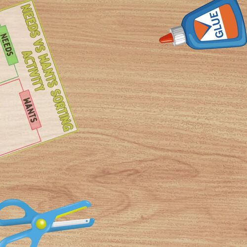 Needs vs Wants Sorting Activity-Sort Cut & Paste Activity for Kids