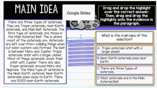 Main Idea Digital Task Cards by Kiddos and Caffeine | TpT